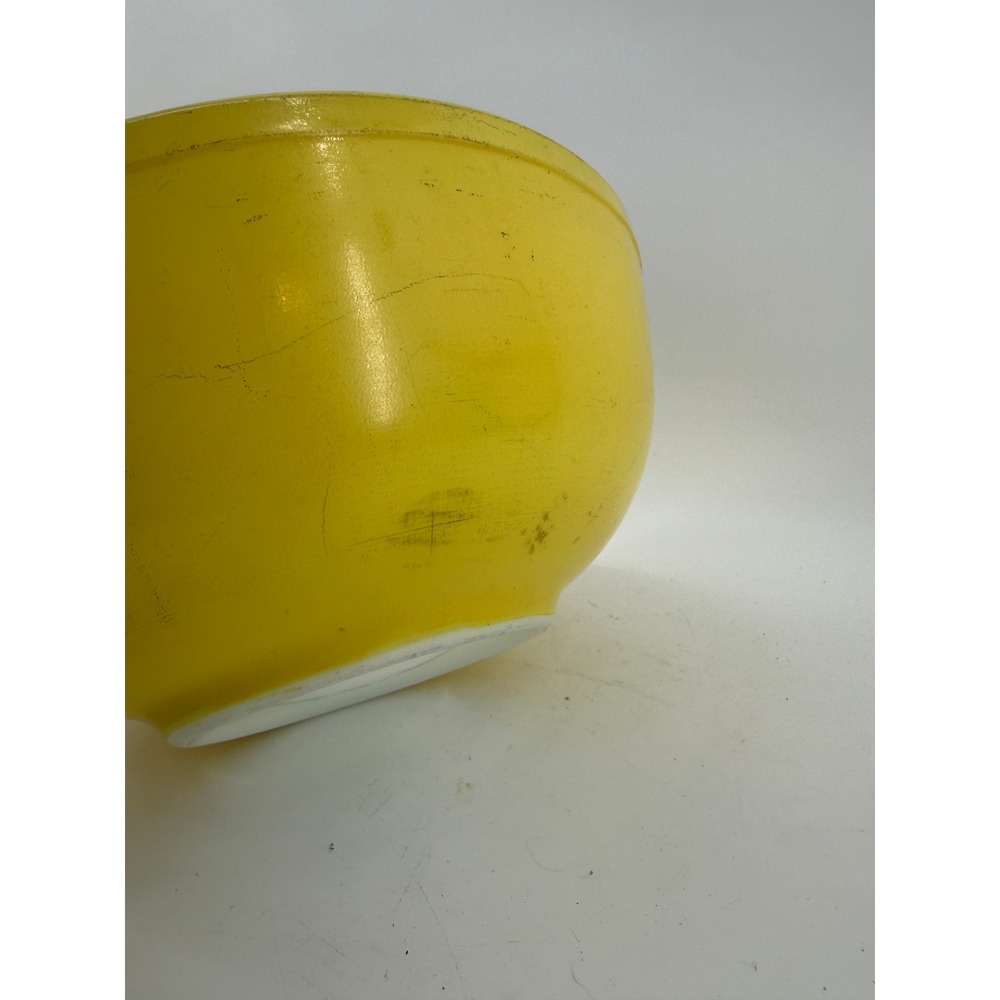 Pyrex Mixing Bowl Unisex 404 4 QT Yellow Vintage Milk Glass MCM Primary Series - Picture 10 of 13